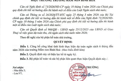 Công khai tình hình thực hiện dự toán ngân sách 6 tháng đầu năm 2026
