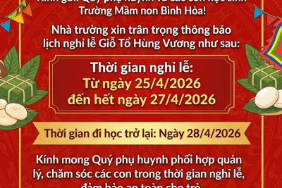 THÔNG BÁO NGHỈ LỄ GIỖ TỔ HÙNG VƯƠNG