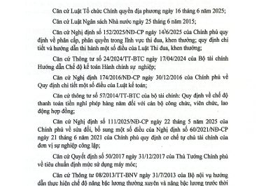 CÔNG KHAI QUY CHẾ CHI TIÊU NỘI BỘ NĂM 2026