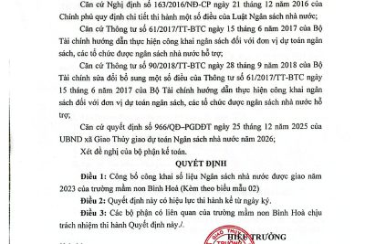 Công khai dự toán ngân sách nhà nước năm 2026