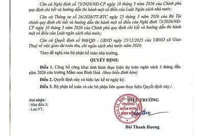 Công khai tình hình thực hiện dự toán ngân sách 3 tháng đầu năm 2026