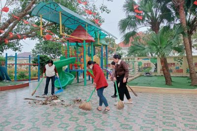 TRƯỜNG MẦM NON BÌNH HÒA TỔNG VỆ SINH ĐÓN HỌC SINH ĐI HỌC TRỞ LẠI SAU TẾT NGUYÊN ĐÁN 2026